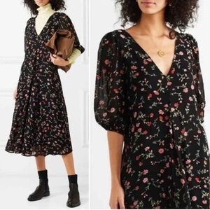 Ganni Paradise Elm Floral Print
Georgette A-line Midi Dress